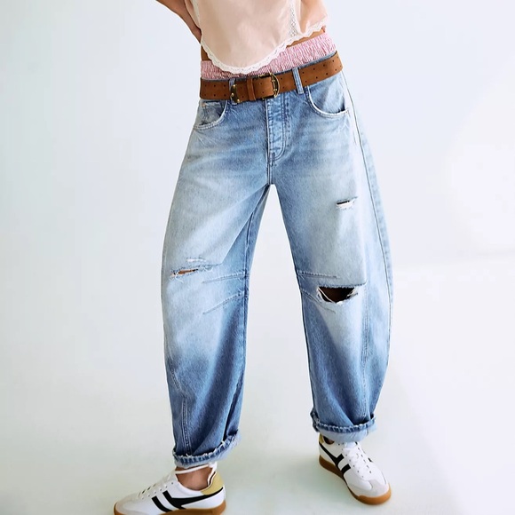 Free People Denim - Free people We The Free Good Luck Mid-Rise Barrel Jeans